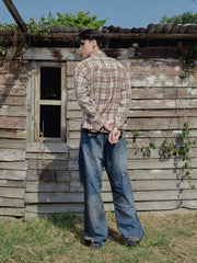 NWL Plaid Long Sleeve Shirt – Brick Brown