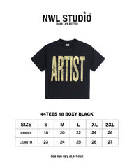 44TEES 18 Boxy Black