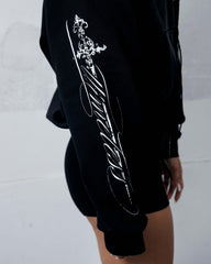 Hoodie Zip Fade Plaid Hood Black