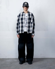 Plaid Long Sleeve Shirt Black-White