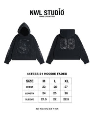 44TEES 21 Hoodie Faded