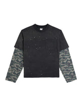 44TEES 30 Camo Sleeve Boxy Faded