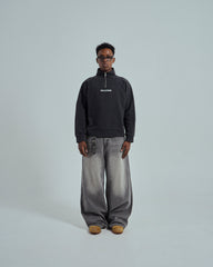 44TEES 25 Half Zip Sweater Faded