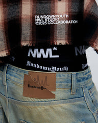 Plaid Long Sleeve Shirt Orange-Black