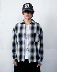 Plaid Long Sleeve Shirt Black-White