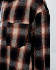 Plaid Long Sleeve Shirt Orange-Black
