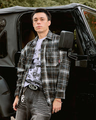 DM02 Plaid Long Sleeve Shirt Black