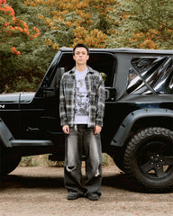 DM02 Plaid Long Sleeve Shirt Black