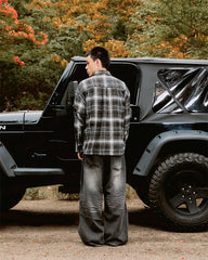 DM02 Plaid Long Sleeve Shirt Black