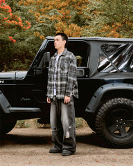 DM02 Plaid Long Sleeve Shirt Black