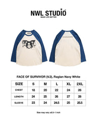 FACE OF SURVIVOR (V.2), Raglan Navy White
