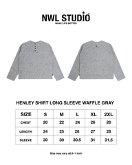 Henley Shirt long Sleeve Waffle Gray