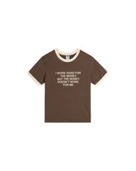 44TEES 19 Ringer Tee Slim Brown