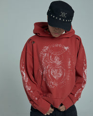 44TEES 26 Hoodie Red Faded