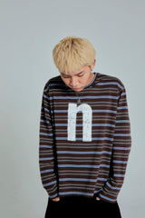 44TEES 36 Striped Long Sleeve Regular Brown