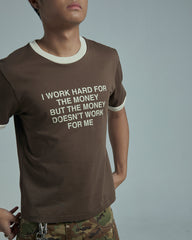 44TEES 19 Ringer Tee Slim Brown