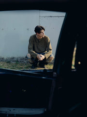 Henley Shirt long Sleeve Waffle Olive Green