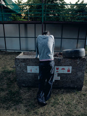 Henley Shirt long Sleeve Waffle Gray