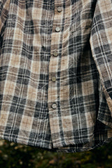 Vixen Long Sleeve Plaid Shirt Grey-Beige