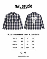 Plaid Long Sleeve Shirt Black-White