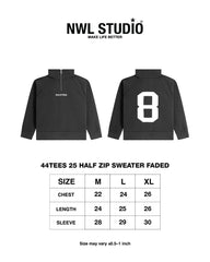 44TEES 25 Half Zip Sweater Faded
