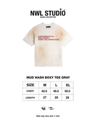Mud Wash Boxy Tee Gray