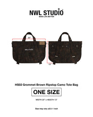 Grommet Brown Ripstop Camo Tote Bag