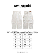 NWL x TV OFF, Carpenter Work Pant Off-White
