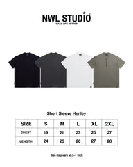 Short Henley White, Gray, Black, Green