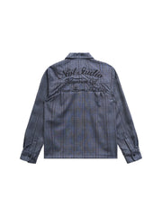 NWL x TV OFF, Plaid Navy Botton Shirt (For Reserve,Ship on 04/09/26)