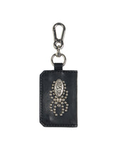 Leather Card Holder Black Silverpin *Handmade*