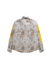 Chiquitita Overdyed Plaid Longsleeve Botton Shirt Brown