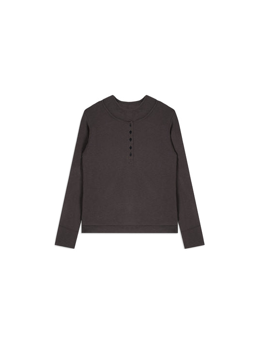 Henley Long Bottons Double Layer Brown