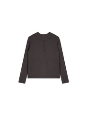 Henley Long Bottons Double Layer Brown