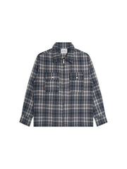 NWL Plaid Long Sleeve Zipper Jacket Blue (Pre-order 15-25 days)