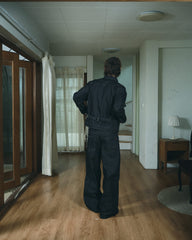 DOUBLE RAW DENIM BAGGY BLACK