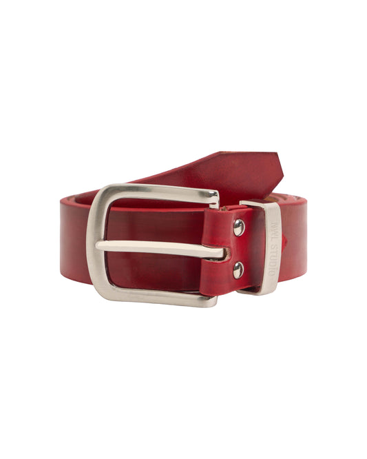 Leather Red Burgandy Belt *HANDMADE* (Pre-order 30-45 Days)