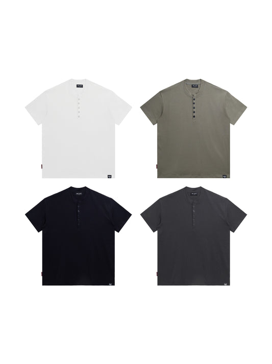 Short Henley White, Gray, Black, Green