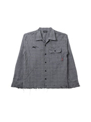 Glen Plaid Graphite Distressed Shirt
