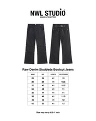 Raw Denim Studdeds Bootcut Jeans