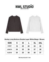 Henley Long Bottons Double Layer Biege