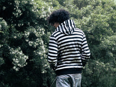 Stripes Zebra Zipped Hoodie Boxy