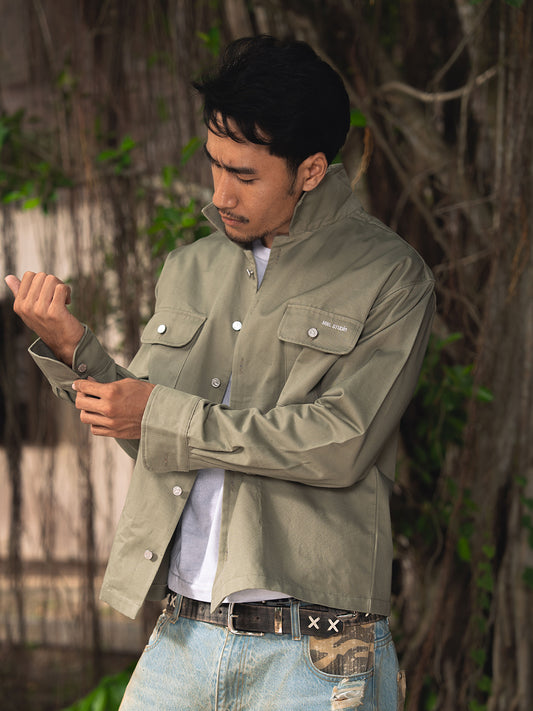 Bottons Dad Long Sleeve Shirt Olive Green (Pre-order 15-25 days)