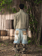 Double Layer Denim-Camo Light Fade