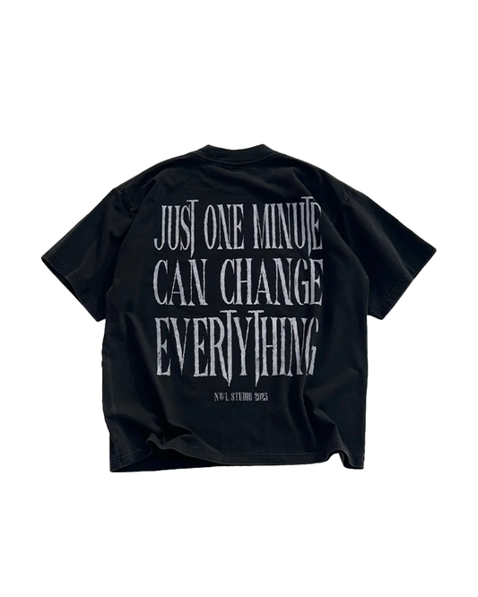 NWL23 one minute 04 Boxy T-Shirt Blackfade