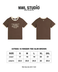 44TEES 19 Ringer Tee Slim Brown