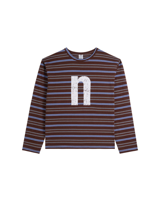 44TEES 36 Striped Long Sleeve Regular Brown
