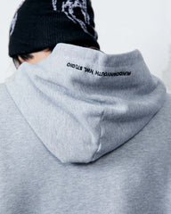 Hoodie Zip Fade Plaid Hood Gray