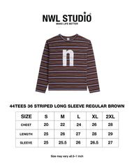 44TEES 36 Striped Long Sleeve Regular Brown