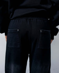 Double Knee Sweat Pant Black Fade